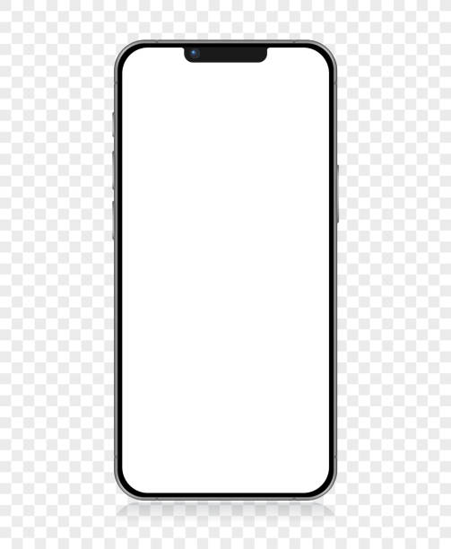 Modern Smartphone on Transparent Background. EPS 10 Smartphone Mockup Vector Illustration - Scalable at Any Size iphone stock illustrations