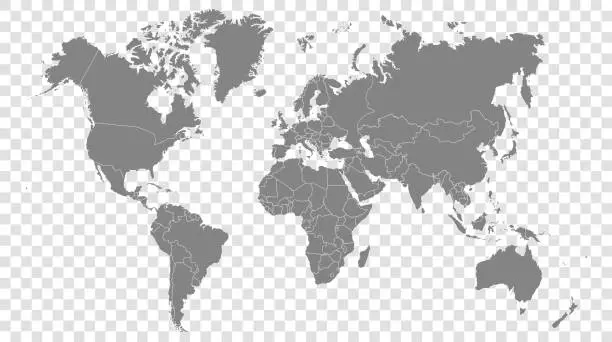 World Map on Transparent Background World Map on Transparent Background
