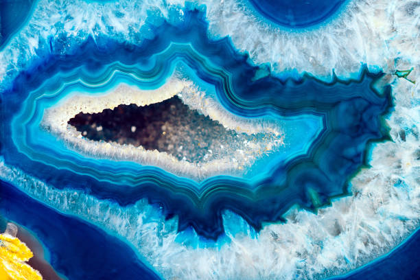 istock Stunning Blue Brazilian Geode with Agate Crystal and Quartz 2168608578