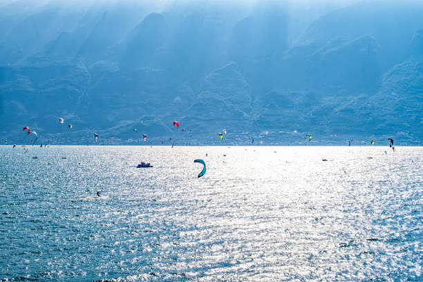 Kitesurf scene on Lake Garda
