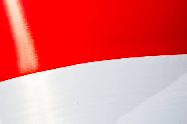 The Indonesian flag is red and white copy space background