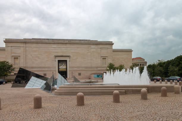 The facade of the National Gallery of Art  in Washington DC, USA