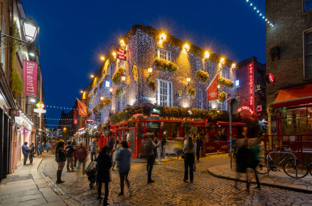 Dublin, Ireland - June 10, 2024: The Temple Bar Pub, built ca 1840, is one of Dublin's most recognizable landmarks.