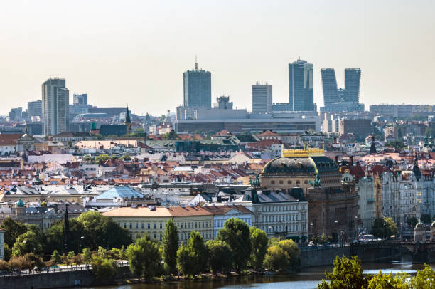 istock Skyline Prague with scyscrapers 2168633324