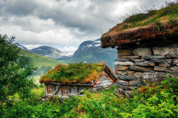 istock The grass-roofed houses in Norway 2168635317