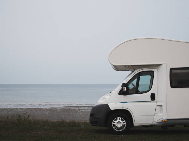 istock Nasturtium coach built motor home parked by the sea 2168641789