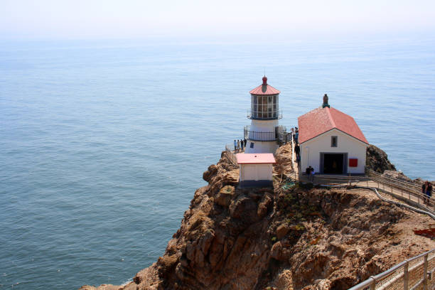 istock Lighthouse on Rocky ocean shore. Bright sunny photo. Point Reyes Lighthouse 2168648534