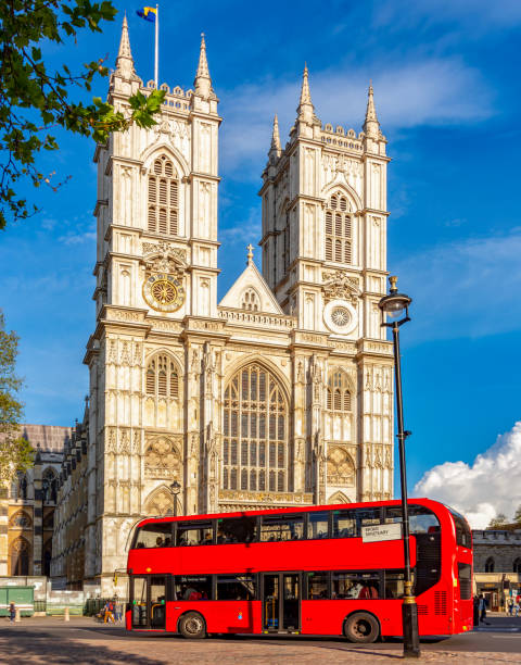 istock Double-decker bus and Westminster Abbey in London, UK 2168648781