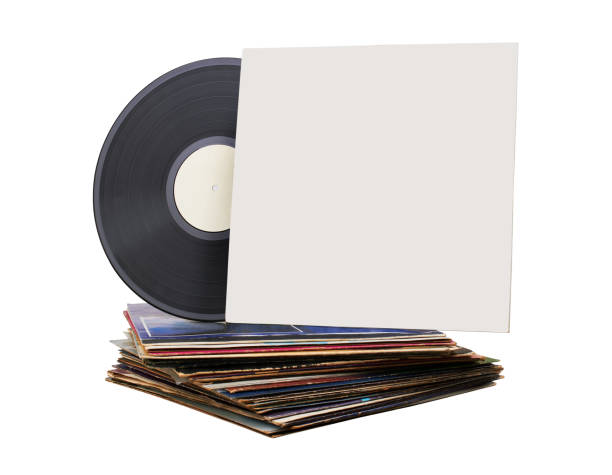 istock Vinyl record in white paper case. Vinyl envelope. Analog sound. Classic audio. Isolated on white 2168663236