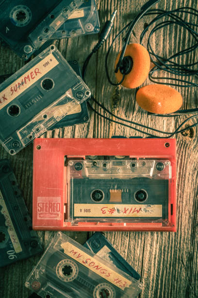 istock Audio cassette with headphones and portable player 2168666149