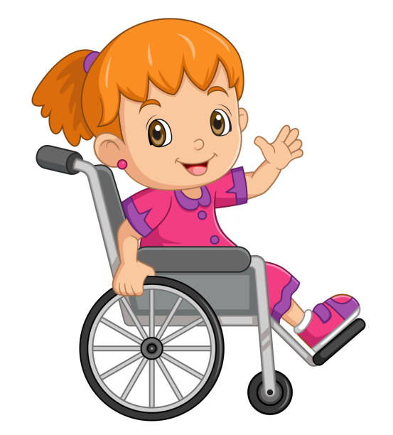 istock little kid sit on wheelchair and feel happy 2168670858