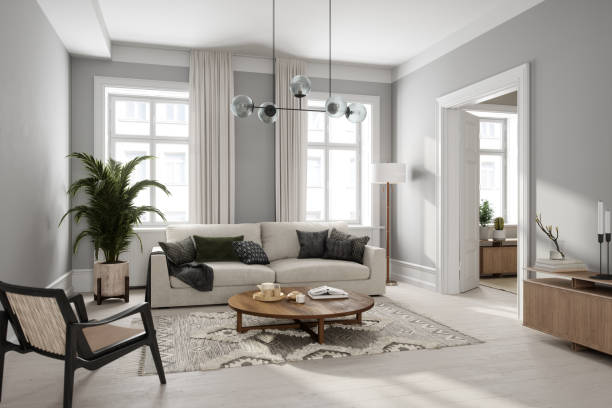 istock Scandinavian Style Cozy Living Room Interior 2168673416