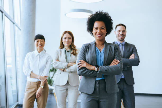 istock Professional woman leading a business team 2168676122