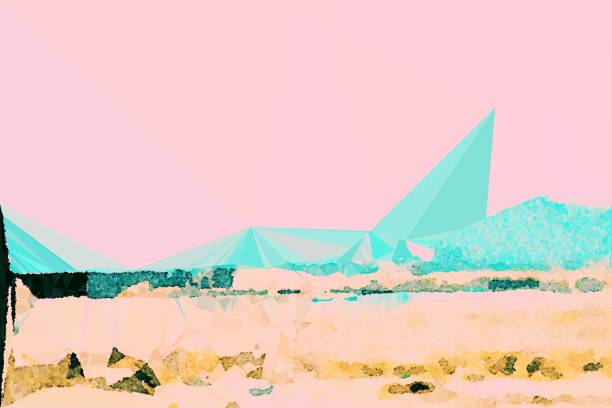 This is my image of a mountain horizon in a geometric watercolour effect. Because sometimes you might want a more illustrative image for an organic modern  look.