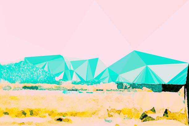 This is my image of a mountain horizon in a geometric watercolour effect. Because sometimes you might want a more illustrative image for an organic modern  look.