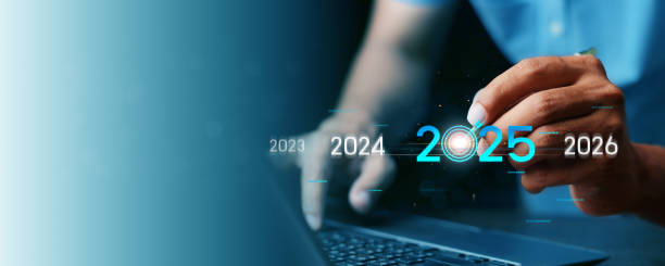 istock Countdown to 2025 concept. the taps a virtual download bar with a loading progress meter on New Year's Eve, turning the year 2024 to 2025. 2168706087