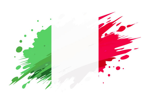 istock italy flag painted with Grunge brush stroke, watercolor flag 2168707168