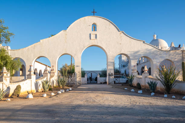 Tucson, AZ, USA - May 4, 2023: The San Xavier del Bac Mission Church