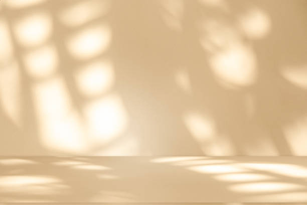 istock Studio style background wall decoration presentation uses white and beige tones. with shadows cast from a nearby window, concept creating a decorative 2168725282