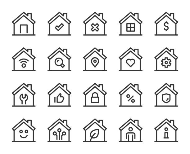 Home Line Icons Vector EPS File.