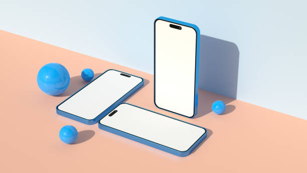 Modern Minimalist Smartphone Mockup for Elegant and High-Resolution Presentations. 3D Rendering