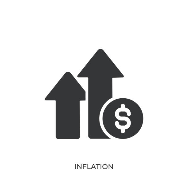 bildbanksillustrationer, clip art samt tecknat material och ikoner med inflation glyph solid icon. solid icon that can be applied anywhere, simple, pixel perfect and modern style - inflation