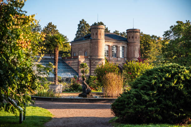 Karlsruhe, Germany - October 10, 2021 10: Botanical Gardens in Karlsruhe Germany Autumn