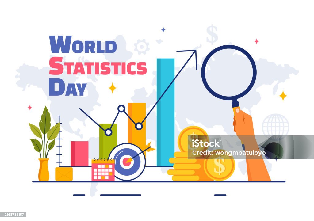 Data Calculation Cartoons National Statistics Day Vector Illustration Featuring Data Calculation ...