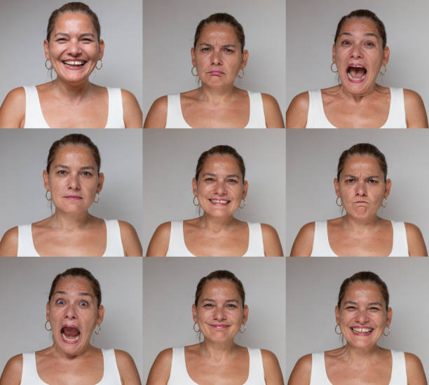 istock Young woman making nine different facial expressions 2168738033