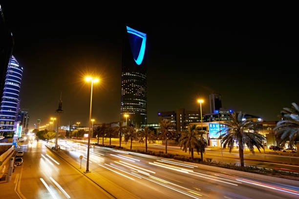 istock King Fahd Road and Kingdom Centre at night, Riyadh 2168738151