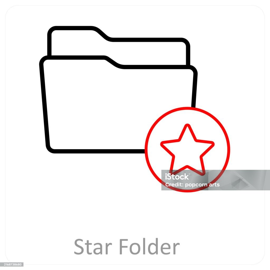 Star Line Folder Star Folder Stock Illustration - Download Image Now - Concepts ...