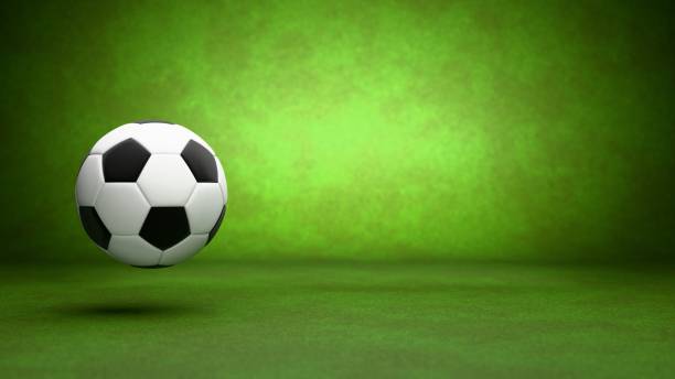 istock A realistic 3D soccer ball positioned against a vibrantly colored green background that captivates attention 2168741115