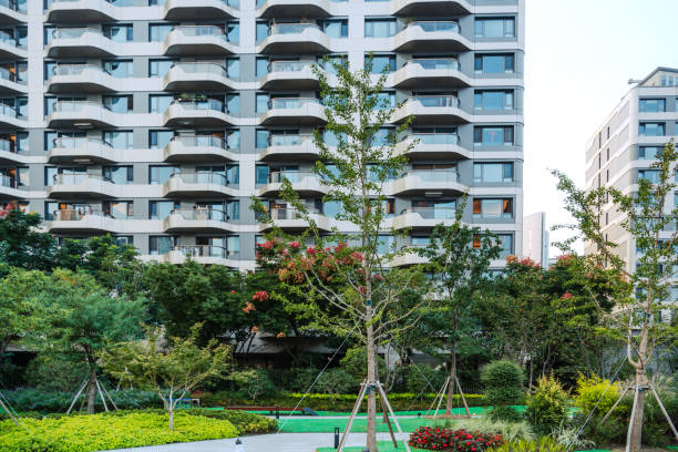 istock Modern Apartment Building with Lush Greenery in Shanghai, China 2168741856