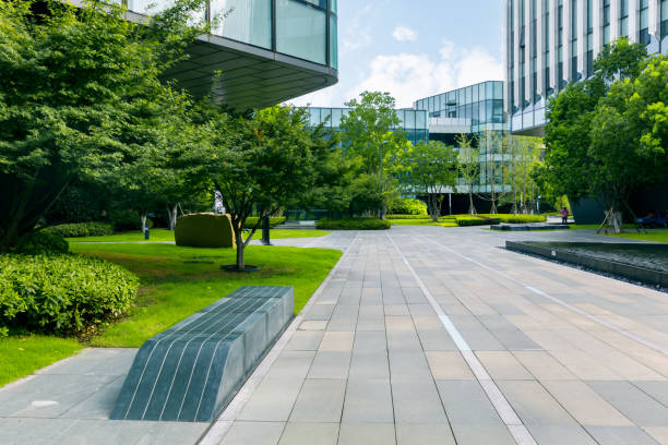 istock Modern eco city in spring with copy space 2168745047
