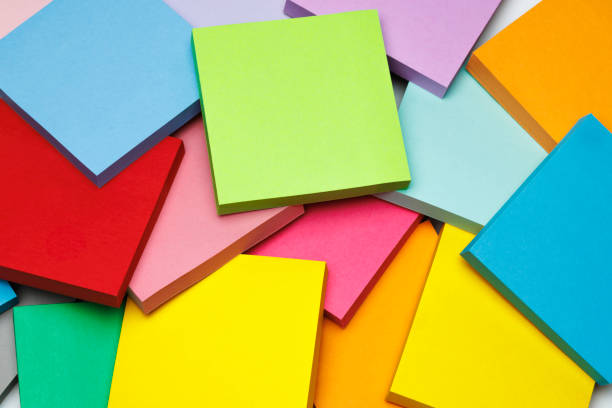 istock Colorful sticky notes arranged in creative and thoughtful ways 2168745536