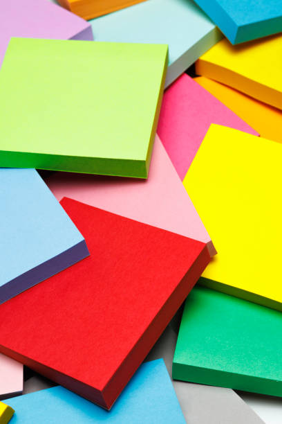 istock Colorful sticky notes arranged in creative and thoughtful ways 2168745542
