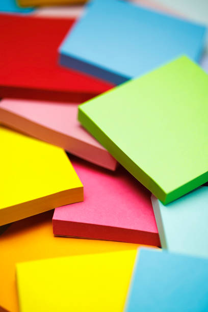 istock Colorful sticky notes arranged in creative and thoughtful ways 2168745555
