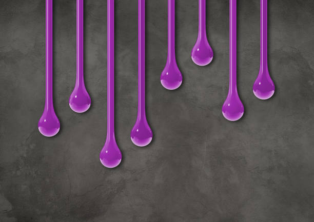 istock Purple ink drops on dark concrete wall. Horizontal wallpaper 2168752111