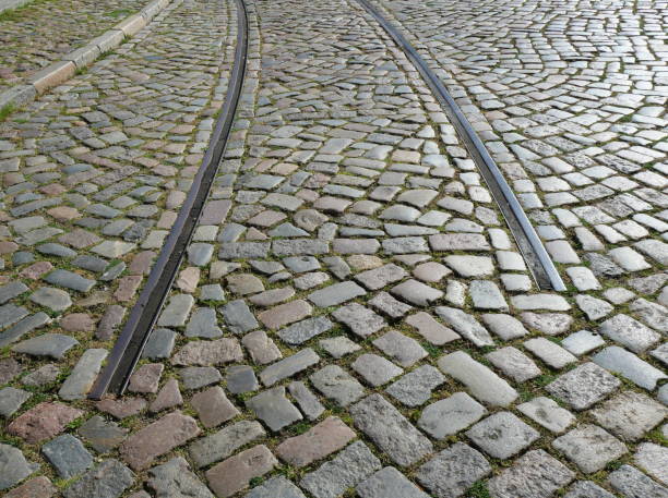 istock Old tram tracks as historical transportation infrastructure 2168757887