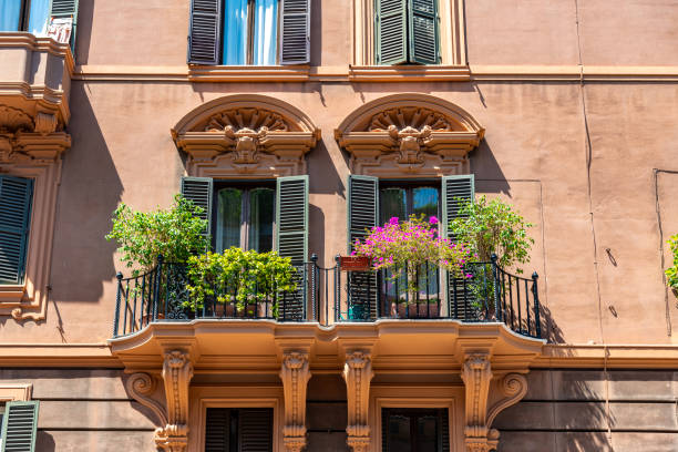 Building and architecture of the old town in Limone sul Garda Italy