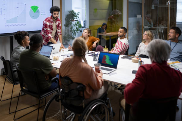 istock Businessman giving presentation in conference room 2168769669