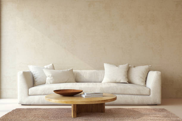 istock Wabi-sabi  living-room interior. 3d render. 2168776144
