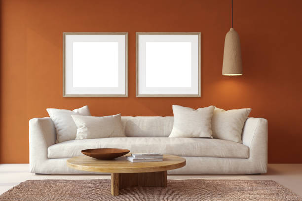 istock Wabi-sabi  living-room interior. 3d render. 2168778074