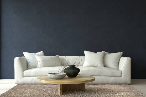 istock Wabi-sabi  living-room interior. 3d render. 2168778629