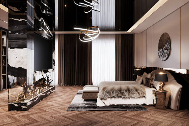 istock Beautiful master bedroom interior. Bedroom interior ideas. 2168780152