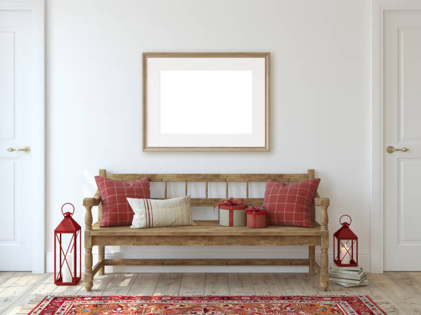 istock Christmas farmhouse entryway. 3d rendering 2168780813