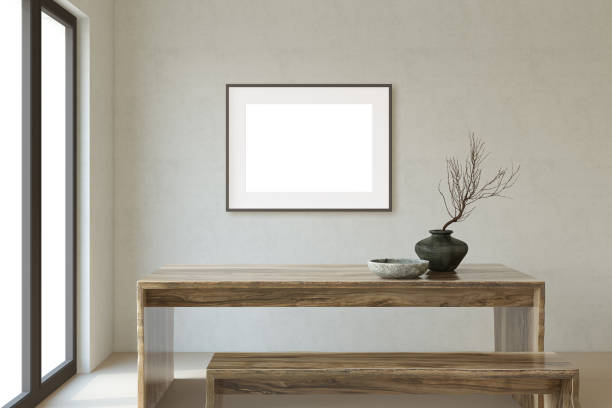 istock Wabi-sabi dining-room. Interior mockup. 3d render. 2168781238