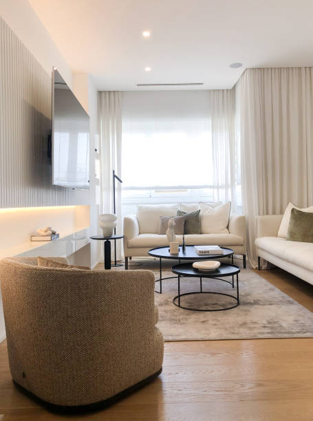 istock Modern Living Room with Minimalist Design and Neutral Tones 2168782536