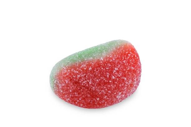 istock Sugar sprinkles watermelon jelly candy on a white isolated background 2168783701