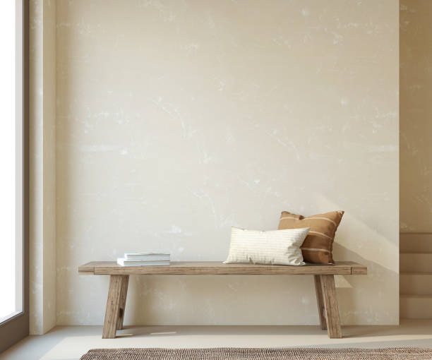istock Wabi-sabi interior of entryway. 3d render. 2168785880